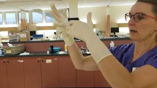 Chest Tube Dressing Change Using Sterile Gloves