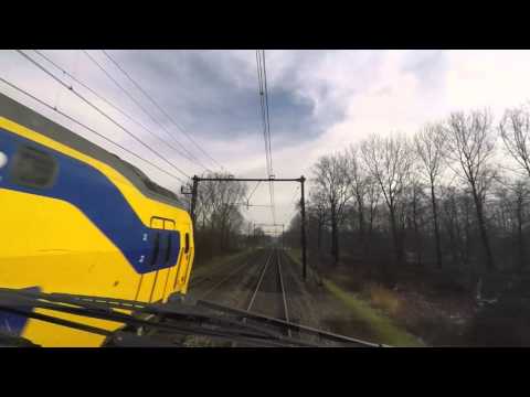 A train driver's view: Utrecht CS - Arnhem CS, VIRM, 05-Mar-2016.