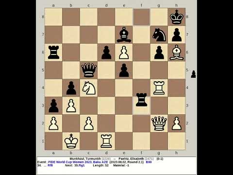 Munkhzul, Turmunkh vs Paehtz, Elisabeth | FIDE World Chess Cup Women 2023, Baku Azerbaijan