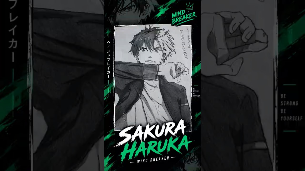 Sakura Haruka Drawing 🔥 | Wind Breaker Anime Art #shorts