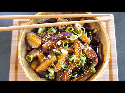 Aubergines à la chinoise sans friture, fondantes, goûteuses et de saison !