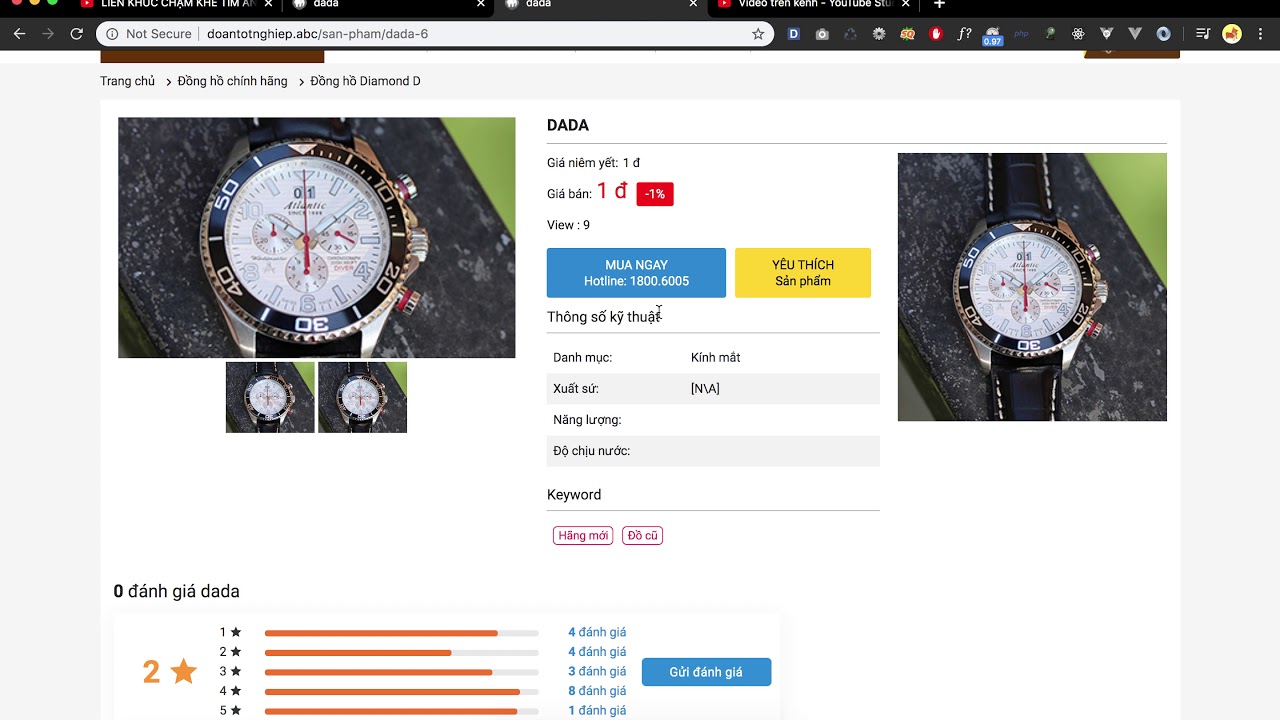 [Seri] - Website đồng hồ - Check đăng nhập hiển thị form đánh giá - Phần 2