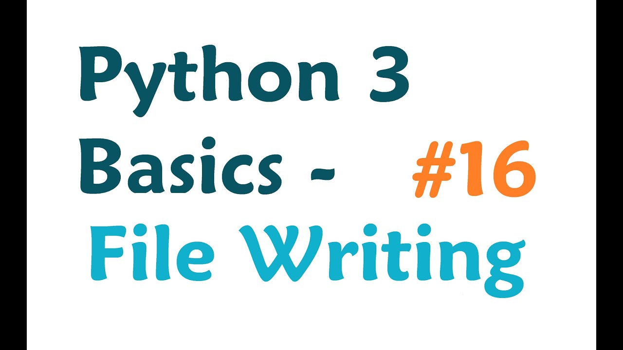 Python 3 Programming Tutorial - Writing to File