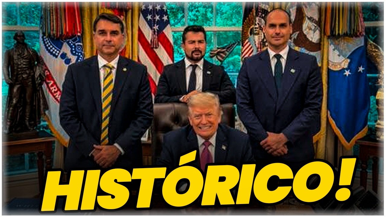 AGORA! Flávio Bolsonaro fala após encontro com Trump na Casa Branca