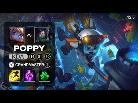 Poppy vs Akali Top - KR Grandmaster - Patch 12.8 Season 12