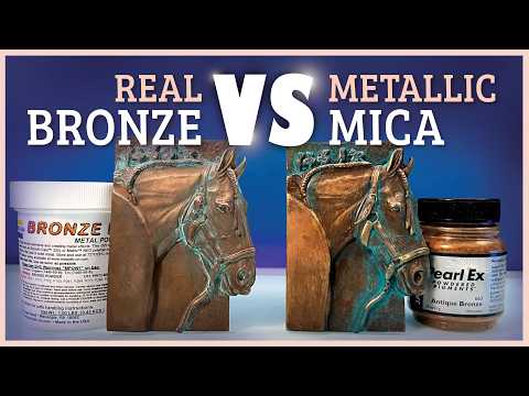 BRONZE Cold Casting & MICA Resin Casting My Sculptures for the First Time (Soothing Art Process)