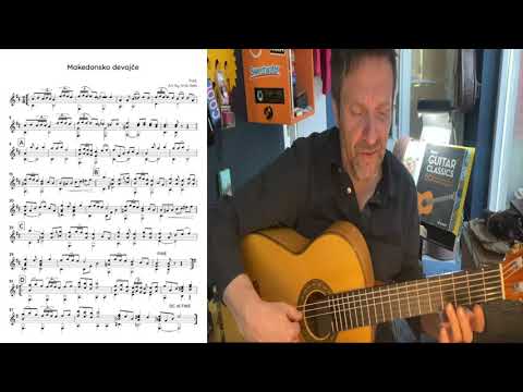 Makedonsko devojče -  Ante Gelo gitara + note   HD 720p