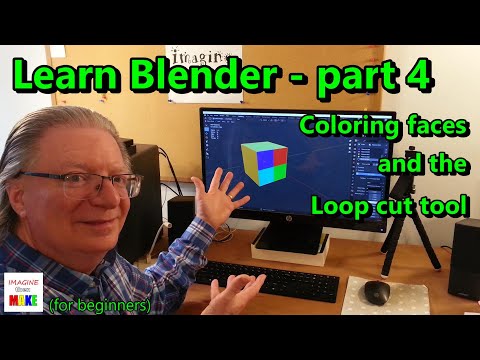 148. Learn Blender - part 4 - coloring the faces of a cube