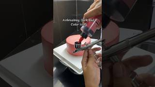 Airbrushing Dark Red Color Icing | How to achieve Dark color Icing ✨ #airbrush #cocacola #cake