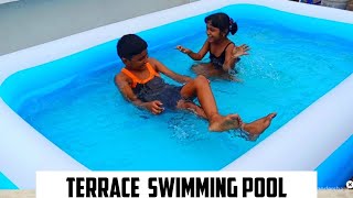 Unboxing Terrace Swimming pool /Bestway pool setup/Bestway pool for family