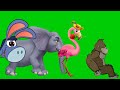 Animals green screen cartoon|green screen elephant|animals stampede green screen