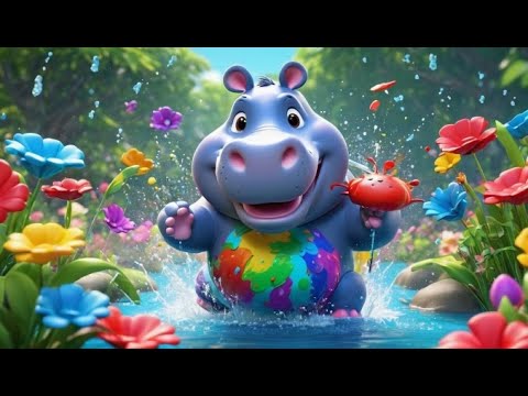 El hipopótamo que pintaba arcoíris | Canción infantil y rima divertida