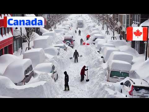 Canada is Frozen ! ❄️ Homes & Cars Buried Under Mountains of Snow in Quebec & Ontario