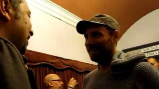 Jonny Buckland at the Newcastle Crisis Gig Talking About the Viva Guitar
