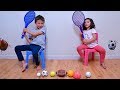 Learn The Names of Sport Ball for Children with Tennis Racket Toy