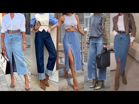 LOOKS Y OUTFITS DE MODA 2024 CON PANTALONES Y FALDAS TEJANAS