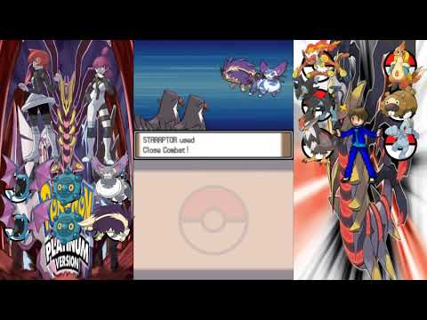 Pokemon Platinum: Part 67: Cyrus Red Chain's Dialga & Palkia In Spear Pillar