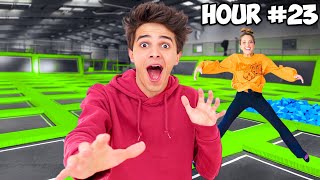 24 HOUR OVERNIGHT CHALLENGE in TRAMPOLINE PARK!!