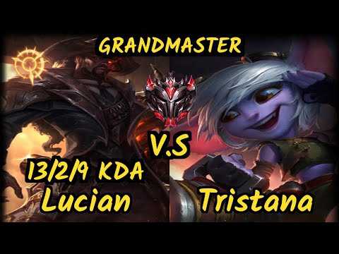 FLY Wildturtle (LUCIAN) vs TRISTANA - 13/2/9 KDA BOTTOM ADC GAMEPLAY - NA Ranked GRANDMASTER