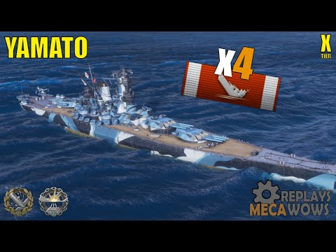 Yamato 4 Kills & 165k Damage | World of Warships Gameplay