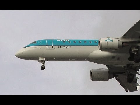 KLM Cityhopper Embraer ERJ-190-100STD PH-EZU final approach over "Der Clou" - Berlin Tegel