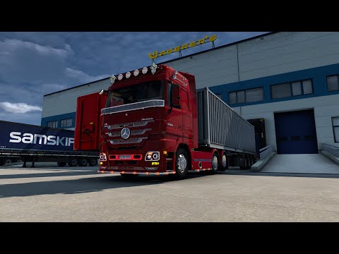 ETS2 delivery Praha - Nurnberg with Mercedes-Benz actros mp3 V8 openpipe