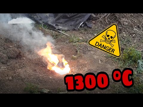 Exotherme Reaktion! THERMIT  1300 °C   Festplatte zerstören !