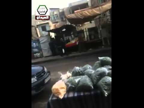 رصد كتيبة الفقهاء الصالحين لسيارات قوات الأمن في سوق أبو حبل في حي الميدان في مدينة دمشق