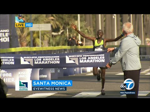 Kenya's Elisha Barno wins men's portion of the 2019 LA Marathon I ABC7