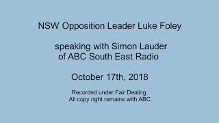 Oystergate: Luke Foley interview with ABC Sth East over request for Barilaro to resign