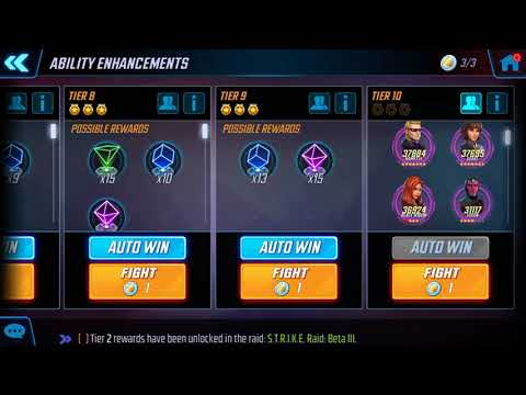 Ability Enhancements Tier 10 Challenge 196K Power 3 Star Playthrough - Marvel Strike Force - MSF