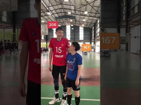 167cm vs 200cm #volleyball #sports #volleyballplayer #volleyballworld #tutorial