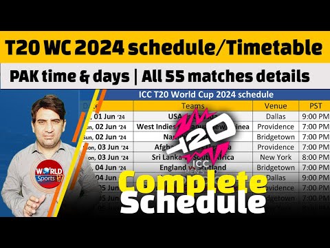 ICC T20 World Cup 2024 schedule announced | T20 CWC 2024 schedule timetable & day