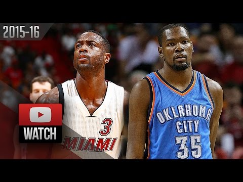 Dwyane Wade vs Kevin Durant EPIC Duel Highlights (2015.12.03) Heat vs Thunder - 53 Pts Total!