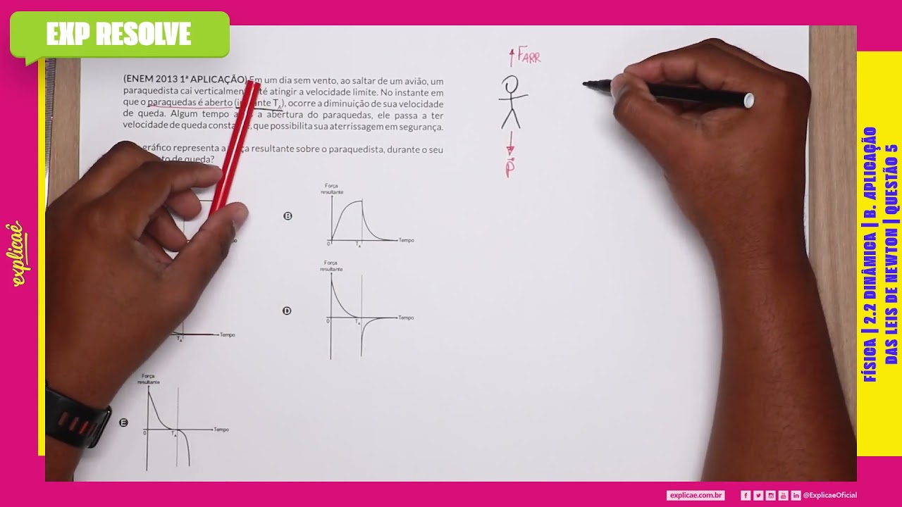EM UM DIA SEM VENTO, AO SALTARDE UM AVIÃO, UM PARAQUEDISTA (...) |APLICAC?O?ES DAS LEIS DE NEWTON