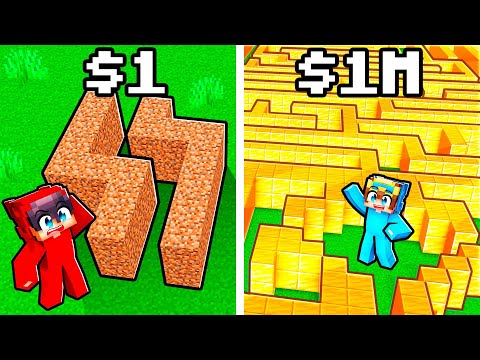 Insane Minecraft Maze Challenge: $1 vs $1,000,000!