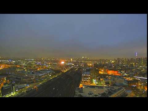 Trains and Traffic at Night, New York City Timelapse