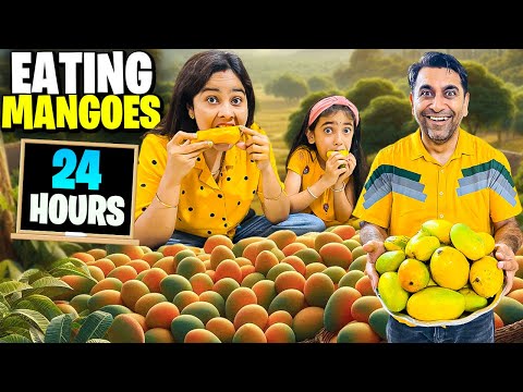 We ate Only MANGOES For 24 Hours Challenge🥭| Mango Eating Challenge | #samayranarula #mangoeating