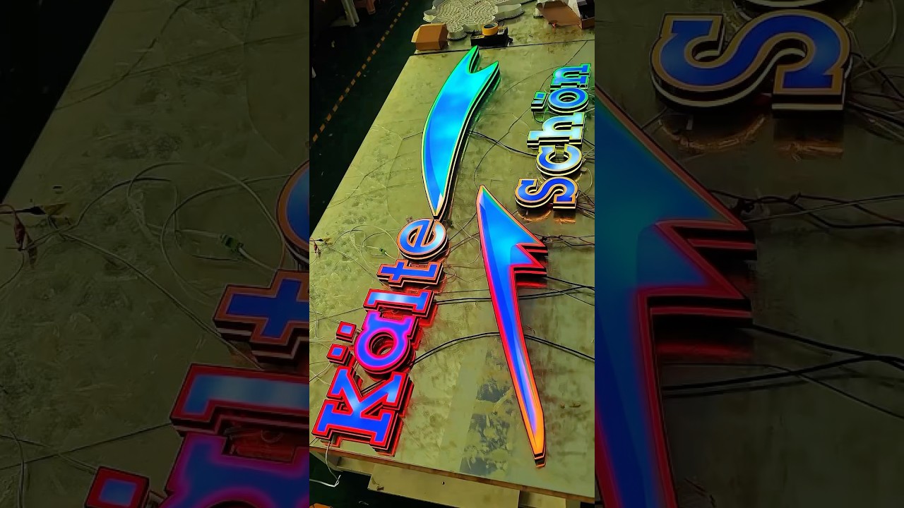 This LED signboard will change color by itself!#sign #signage #design #signagedesign #ledlight