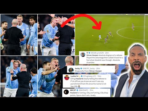 🔥🔥 Fans angry reactions to  haaland furious at referee Simon hooper's crazy decision Vs Tottenham