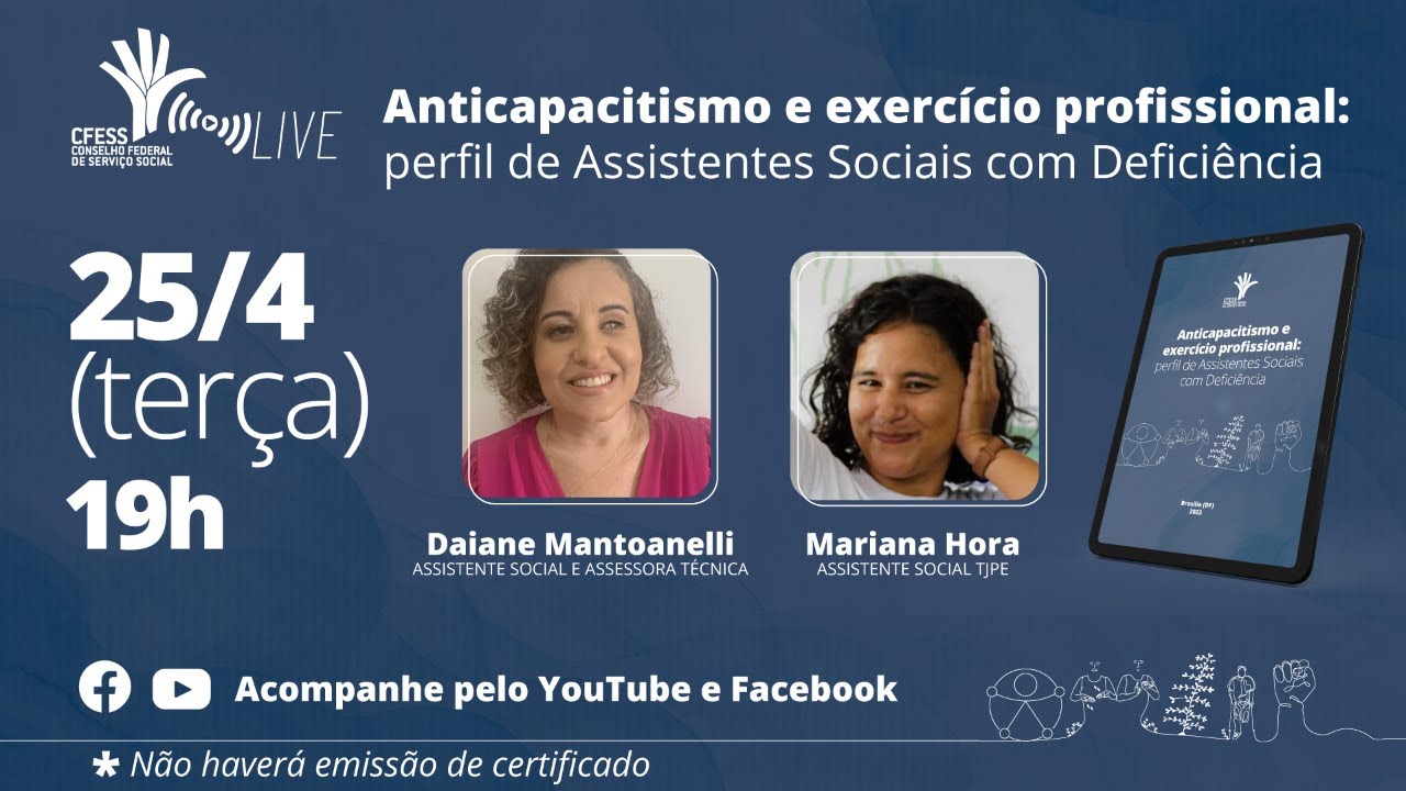 Live Anticapacitismo e Exercício Profissional: perfil de assistentes sociais com deficiência