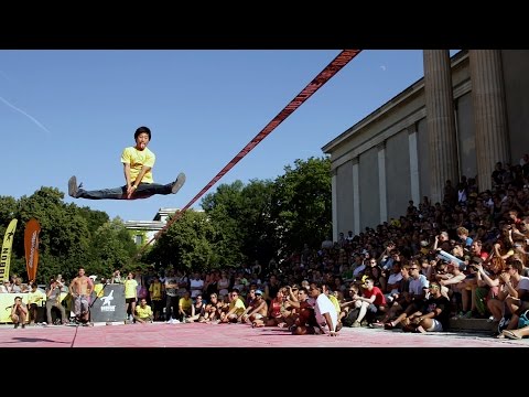 Slackline WorldCup Battle - Carlos Neto vs Gappai - real-time feature!