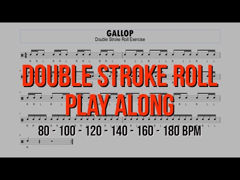 "GALLOP" Double Stroke Roll Exercise | Play Along | Drum Rudiment Workout