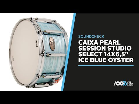 100% Batera Soundcheck - Caixa Pearl Session Studio Select 14x6,5" Ice Blue Oyster