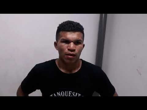 Jordan " El tanquesito " Escobar da palabras despues de enfrentar a Winston Guerrrerp . Nicaboxing.