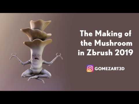 Sculpting a Fungy creature in Zbrush 2019
