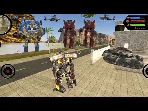 Robot Shark (Transformer Pickup Robot Fight on Police Station) Car Robot Surrounded - Gameplay HD