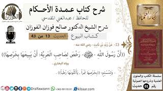 13 من 42/عمدة الأحكام/كتاب البيوع/حديث/ان رسول الله رخص لصاحب العرية / الشيخ صالح الفوزان image