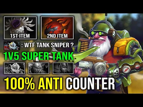How to 100% Anti Hard Counter Sniper in 7.37c with Blade Mail + Heart Tarrasque 1v5 Tank Dota 2