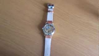 Stainless Steel Manual-Winding Semi-Automatic Mechanical Wristwatch (Brown + Golden)